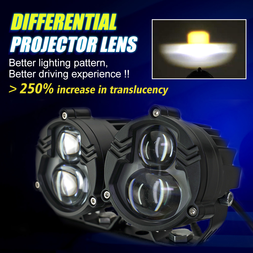 3570CSP Light Source YAYE Exploradoras Motorcycle Laser Projector Lens in White/Yellow