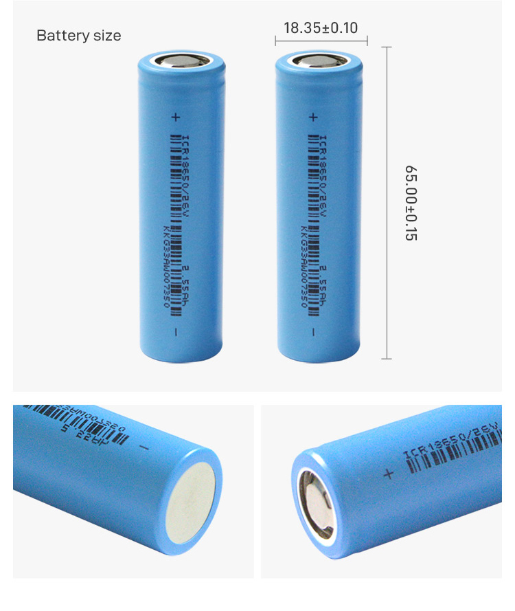 2550mAh 3.6V Lithium Battery Cell Home Lithium 18650 Rechargeable Battery