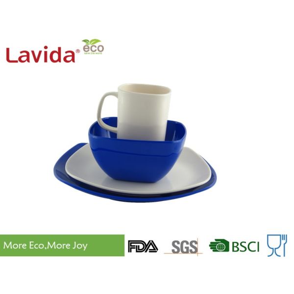 Square Shape Melamine Dinner Set Popular Color Anti - Bacteria Formaldehyde Free
