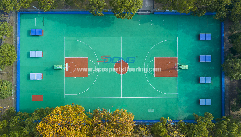 Synthetic Silicon Pu Sports Flooring 4mm Badminton Surfaces