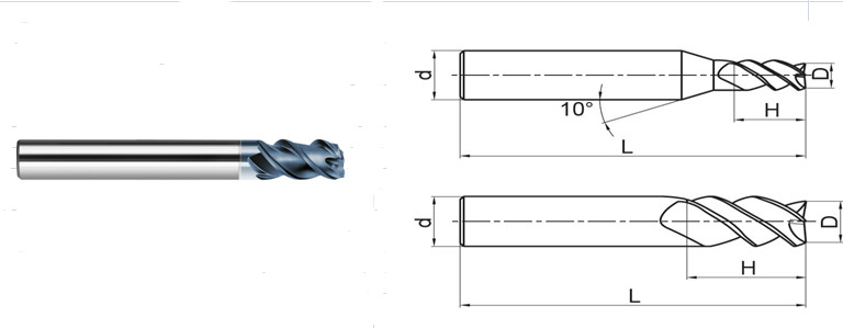 Professional Carbide Flat End Mill , Small Diameter End Mills For Steel Milling