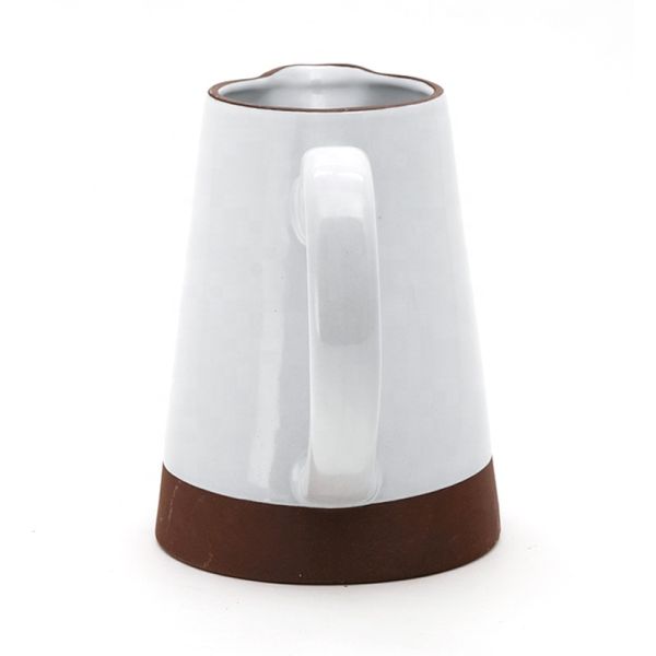 White Ceramic Water Pitcher With Lid Custom Coffee Water Milk Pitcher Multicolored Manufacturing Jugs