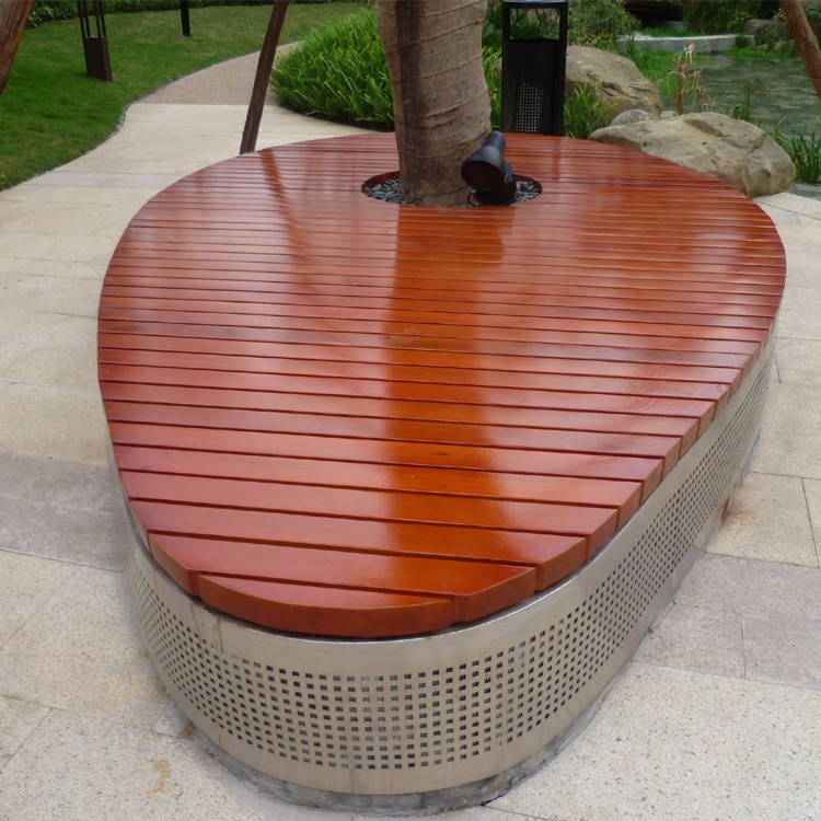 Waterproof 150cm Solid Wood And Metal Park Bench