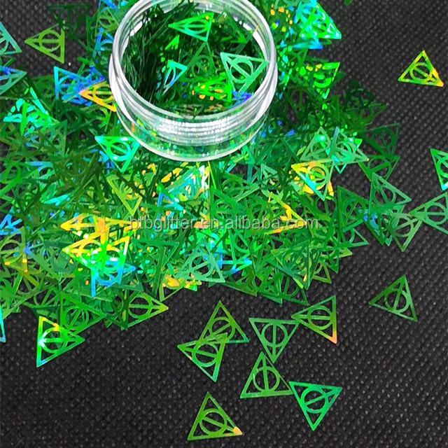 Stock of PET-Friendly Harry and Potter Triangle Glitter in Eco-Friendly Material