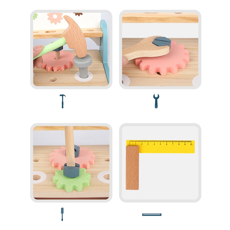 Wooden Parent Child Interaction Play House Simulation Puzzle DIY Toy