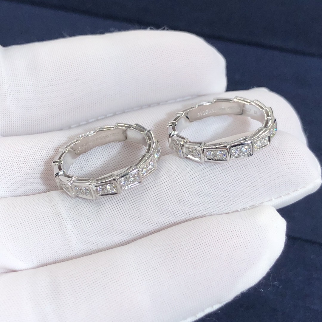 Elegant Customized 18K Gold Serpenti Viper Ring Diamond Ring Yellow Gold White Gold