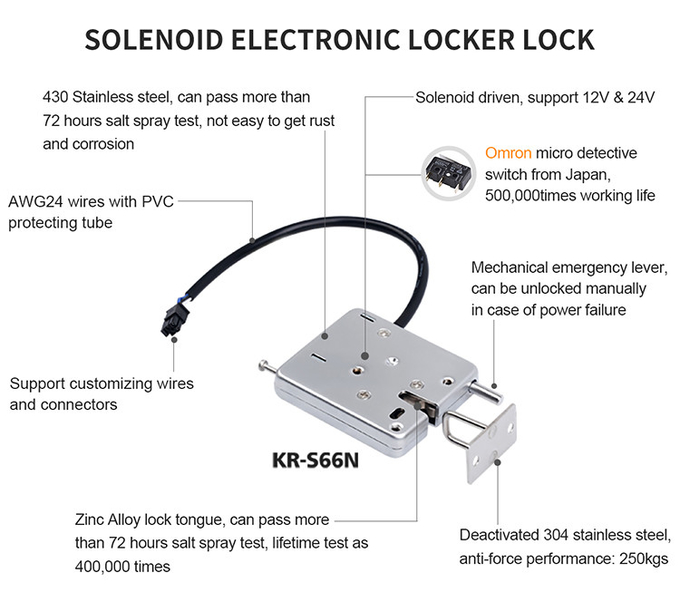 SUS304 Hidden Smart Electric Magnetic Lock For Sharing Bicycle