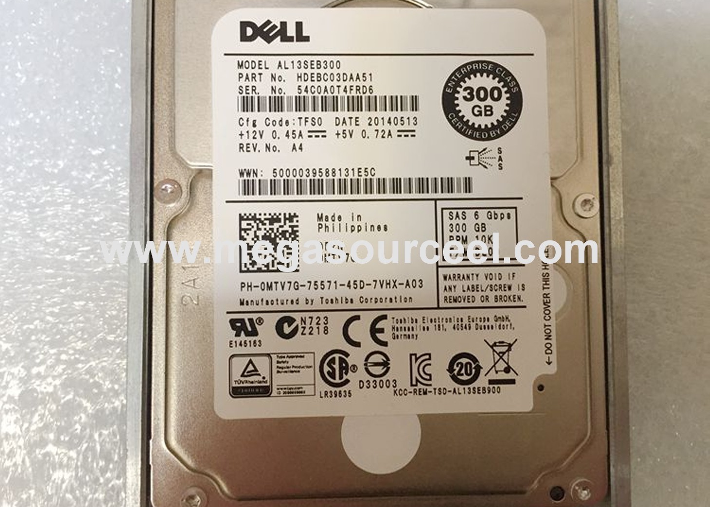 Original AL13SEB300 689287-001 300G 10K RPM SAS 6GBPS 2.5" server Hard Disk For TOSHIBA
