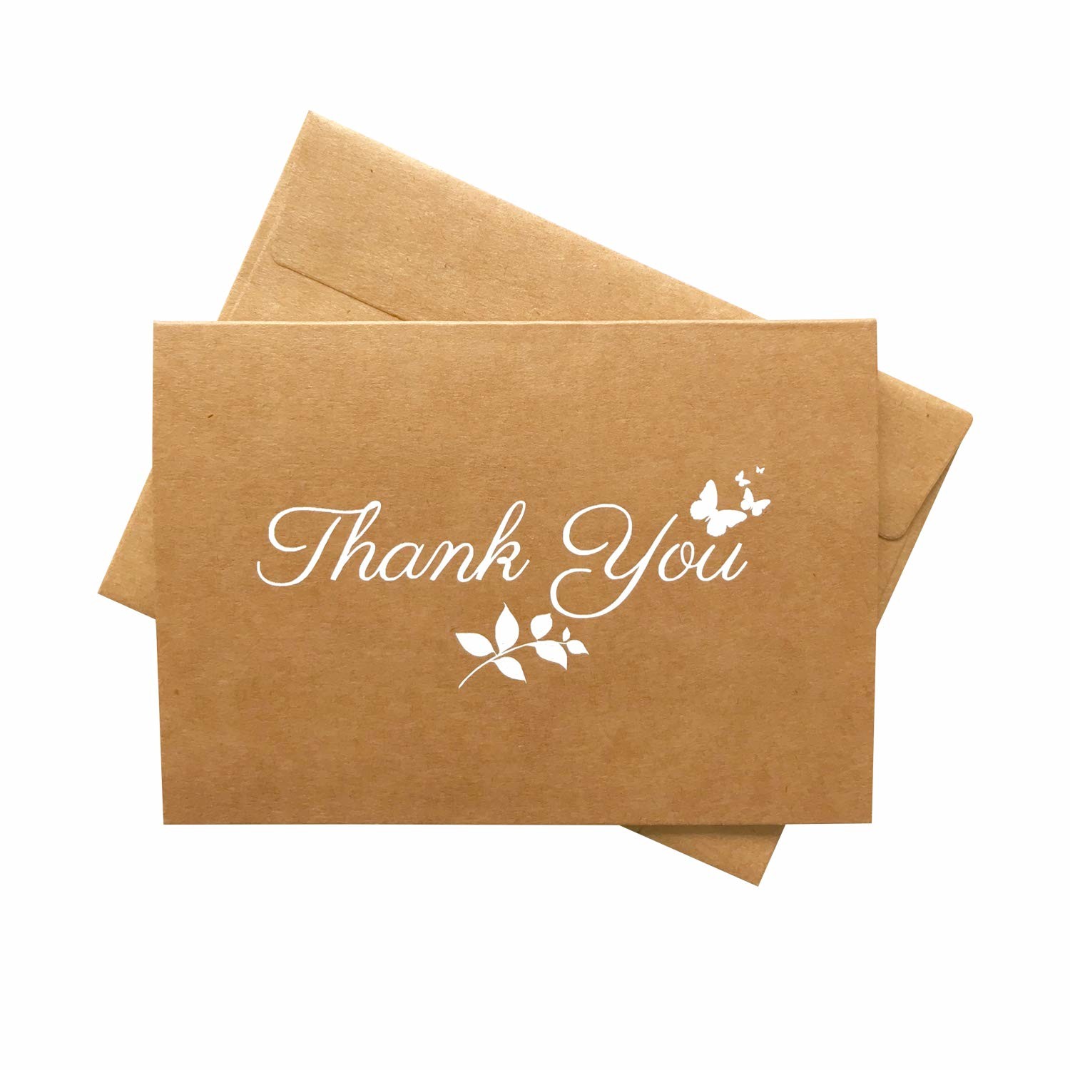 4 * 6 Inches Size Kraft Paper Card , Thank You Greeting Card With Matching Envelopes