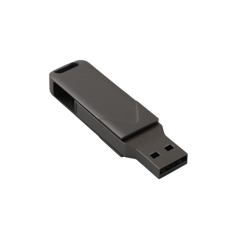 Type C And Usb Both Port Fast Memory Stick Metal Body Gun Black Color