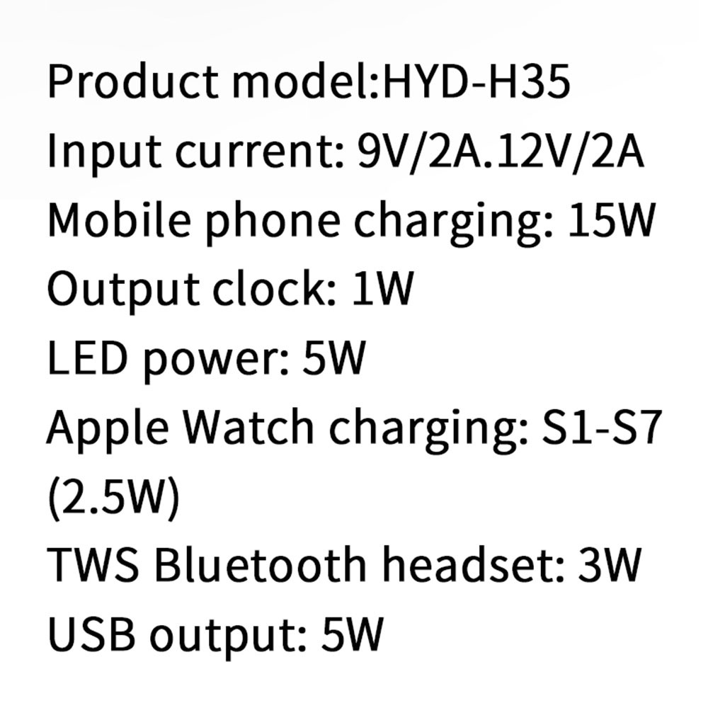 Multifunction Wireless Charger with Input 5V/2A Name ≤6mm Transmission Distance