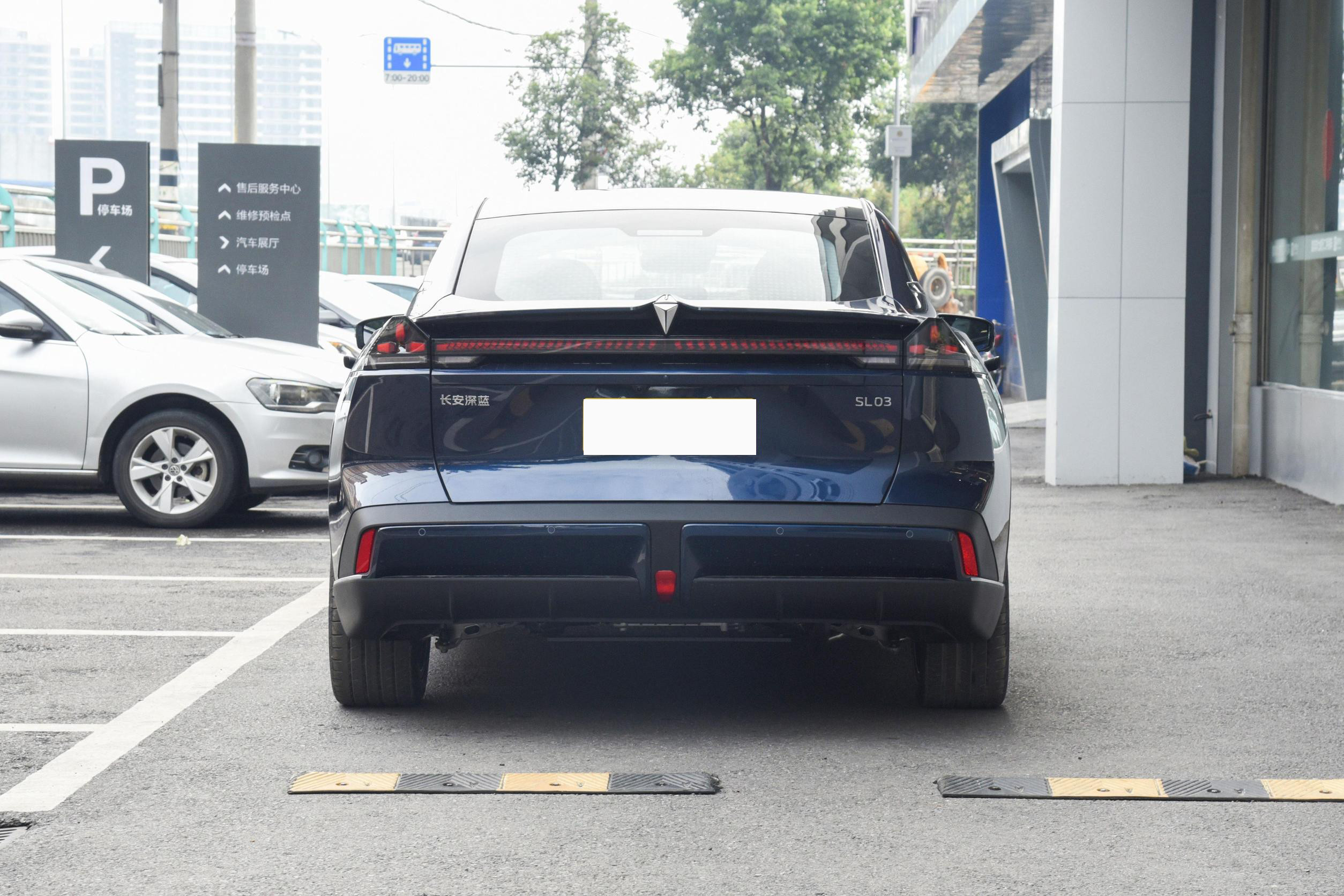 Changan Dark Blue SL03 Sedan Electric Car Mini New Energy Left Side Steering Car