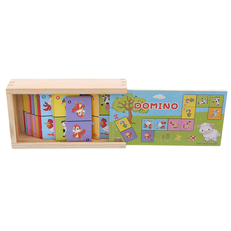 Solitaire 4cm Domino Cube Puzzle Wooden Dominoes For Toddlers