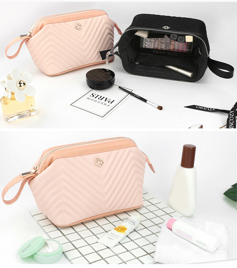 Black Luxury Professional Cosmetic Bag Waterproof Portable Travel