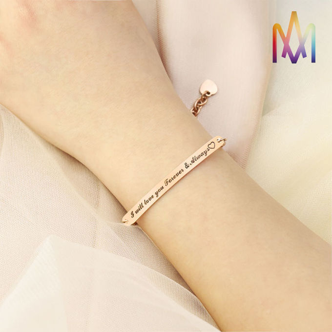ODM Supported SS304 Custom Engraved Womens Bracelet