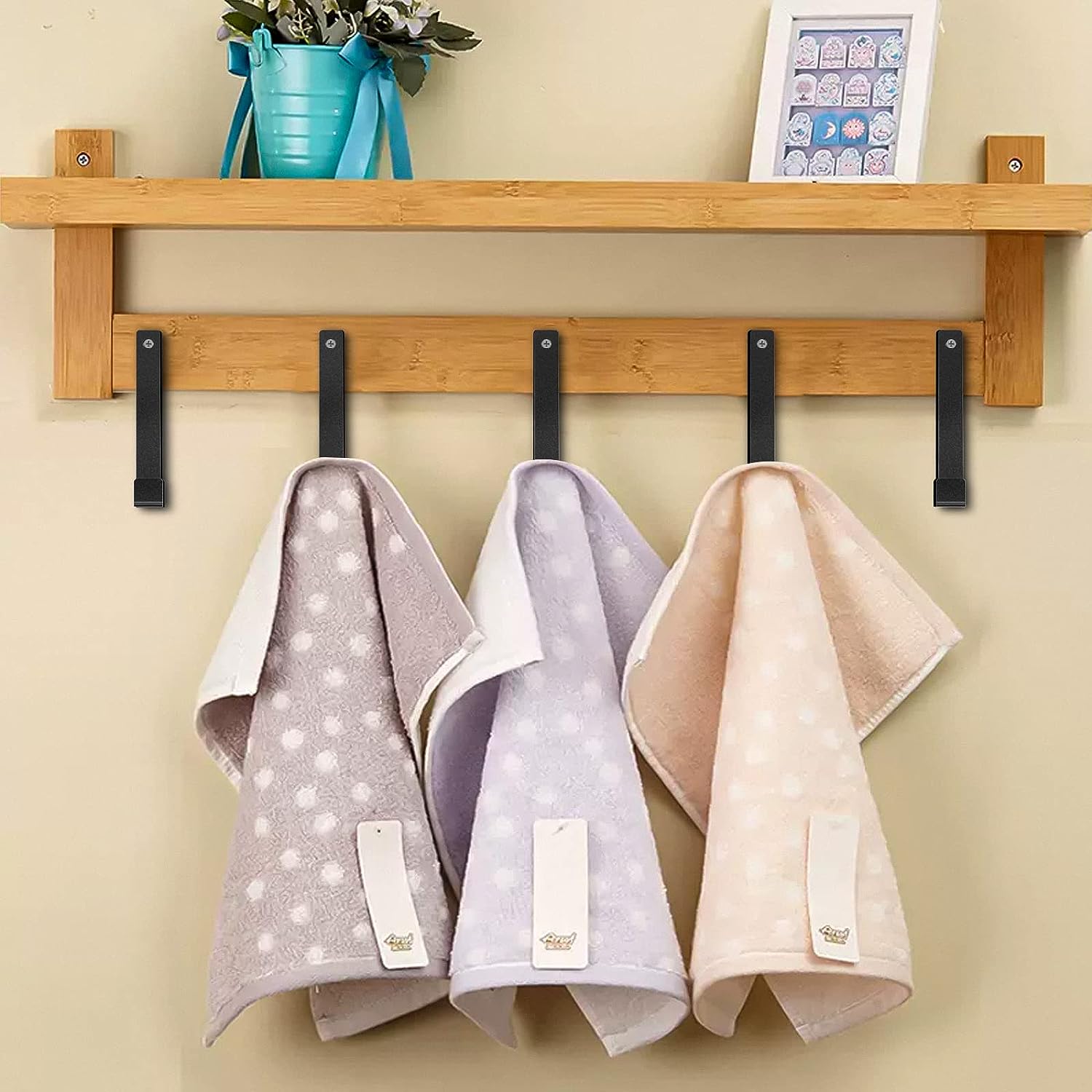 Wall Hooks for Multifunctional Hanging Shelf Heavy Duty Mounted Clothing Organizer