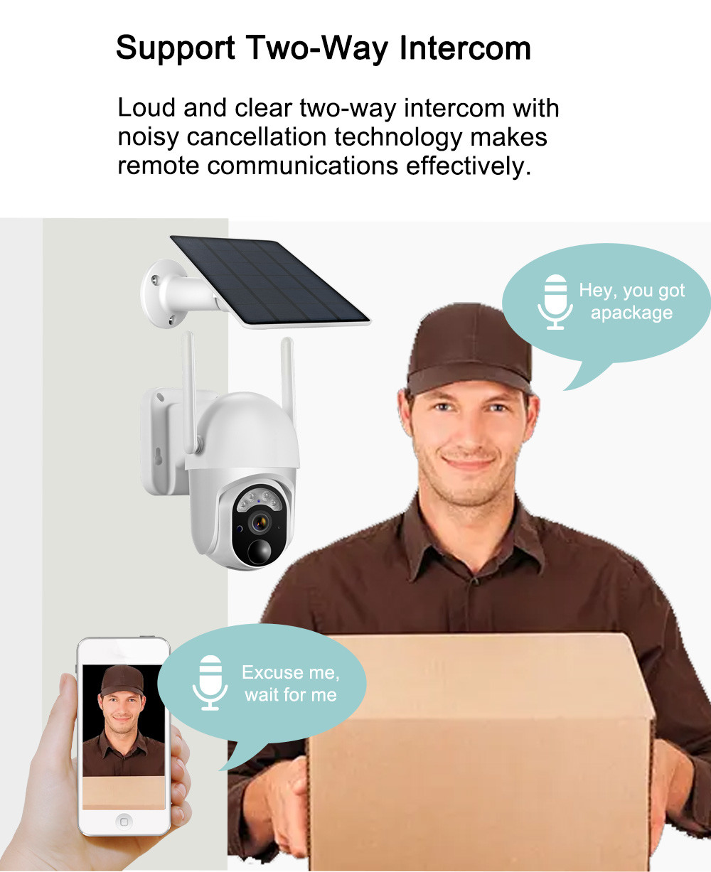 360 Degree Rotational 4G Simcard PTZ CCTV Camera 4MP Solar Outdoor Camera