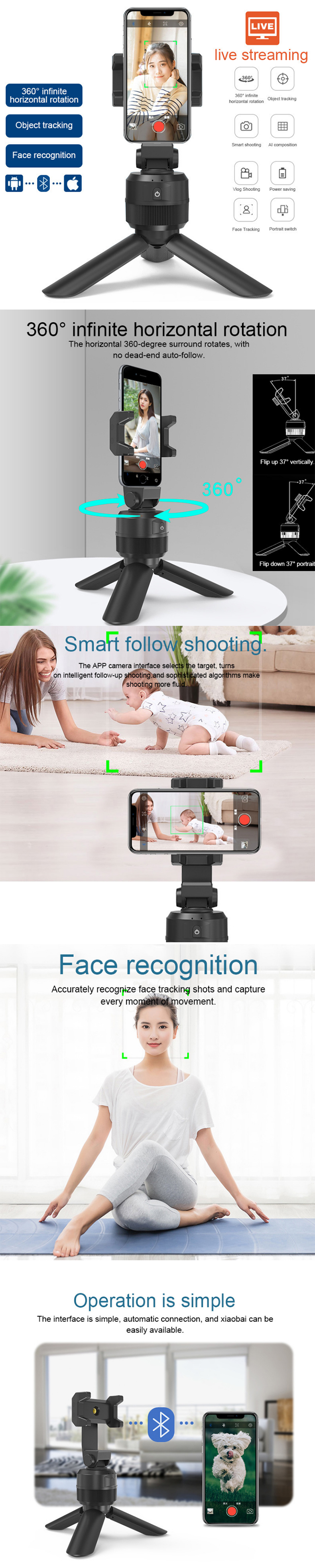 Folding Extendable Multifunctional Folding Monopod Selfie Stick