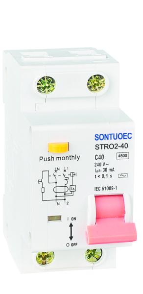 2P ELCB Circuit Breaker 6000Times Electrical Life IP20 Protection thermal
