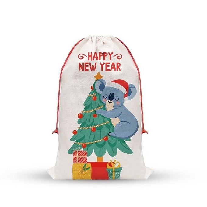 DIY Custom Blank Linen Christmas Drawstring Bags For Sublimation Printing