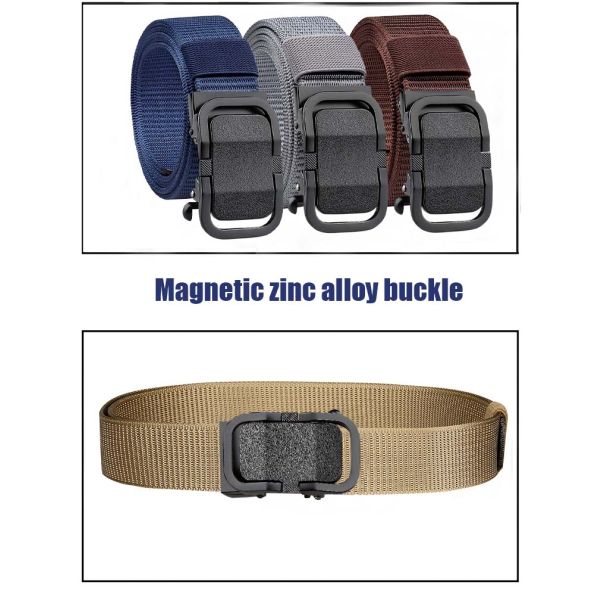 Dansky Automatic Metal Buckle Belt Nylon Webbing Men Waist Outdoor Waist Belt Tactical Belt for Men