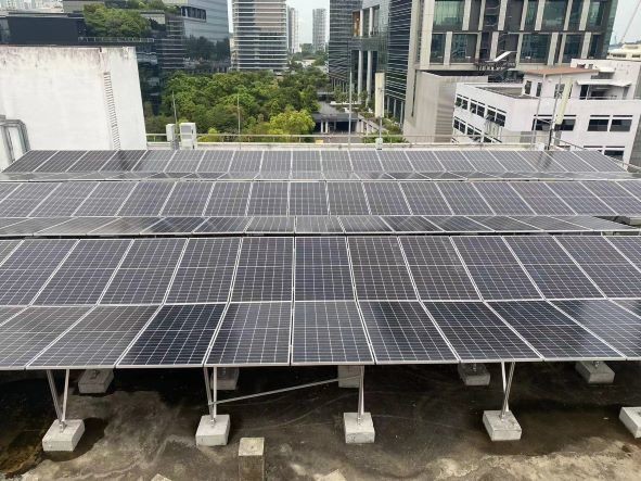 AL6005 SUS304 Flat Roof Mounting System Back To Back Ballasted Solar Racking