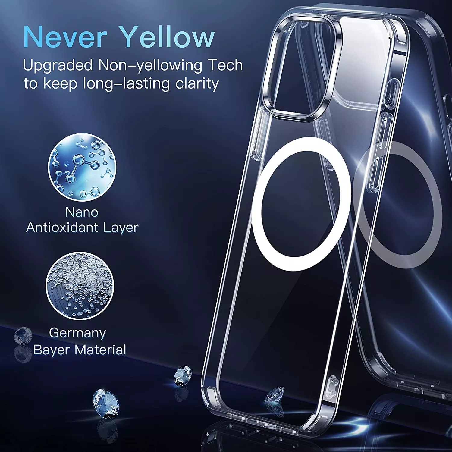 14 Pro Max Universal Shockproof Magnetic Clear TUP Phone Case for iPhone XR 11 12 13