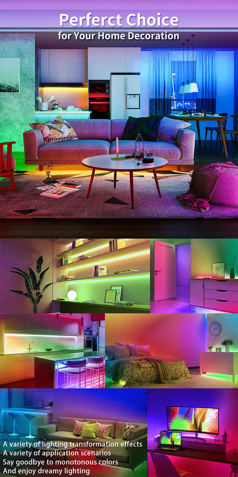 102 Leds Self Adhesive LED Strip 60 Pixel Self Adhesive Rope Lights