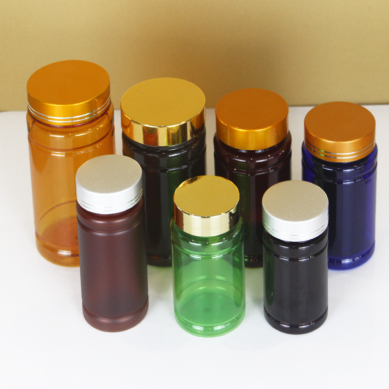 Pharmaceutical Packaging Tablet Medicine Bottle with Tamper-Proof Cap Label BPA Free Empty PetBrown Plastic Pill Bottle Seal