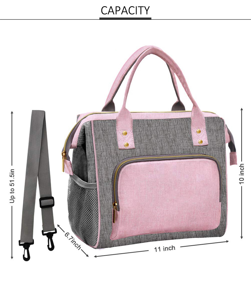 Leakproof Insulated Lunch Tote Bag with Adjustable Removable Shoulder Strap