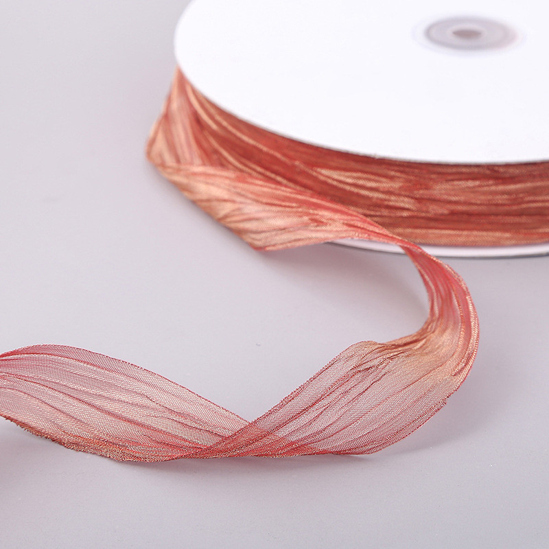 Gift Wrapping 25mm Organza Ribbon Korea 2.5cm Sheer Wired Ribbon