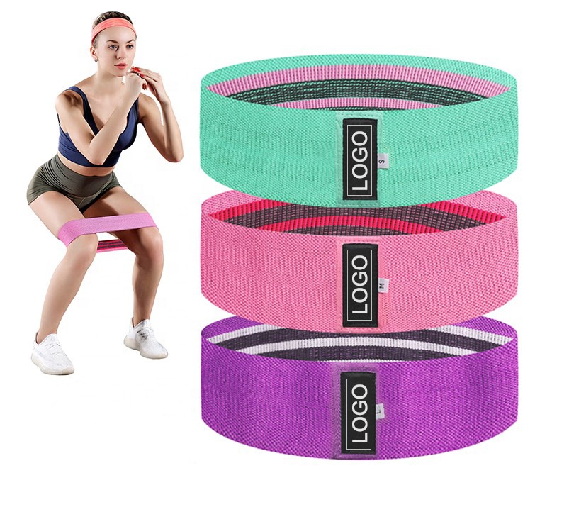 66cm Fabric Resistance Bands Loop Set for Weight Lifting Exercise