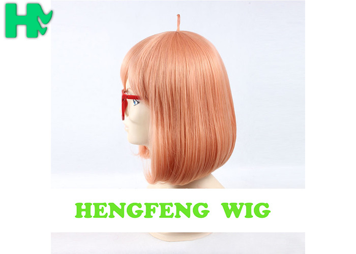ODM Orange Cosplay Synthetic Bob Wigs Customizable Length
