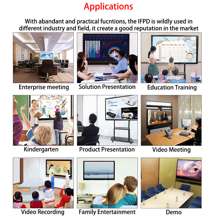 IR LED Interactive Smart Board, 75'' Interactive Flat Panel For Education Camera Optional