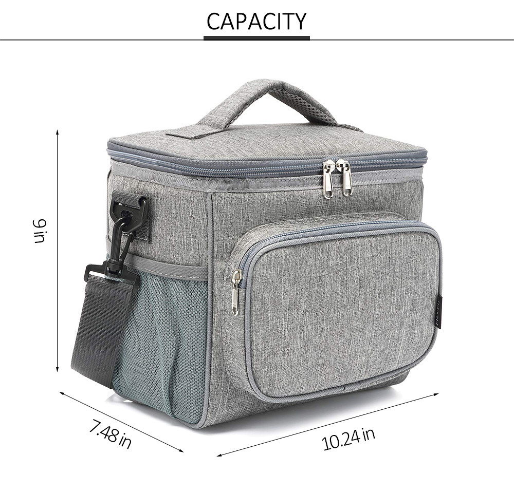 Insulated Lunch Box Portable Lunch Bag Adult Kids with Shoulder Strap