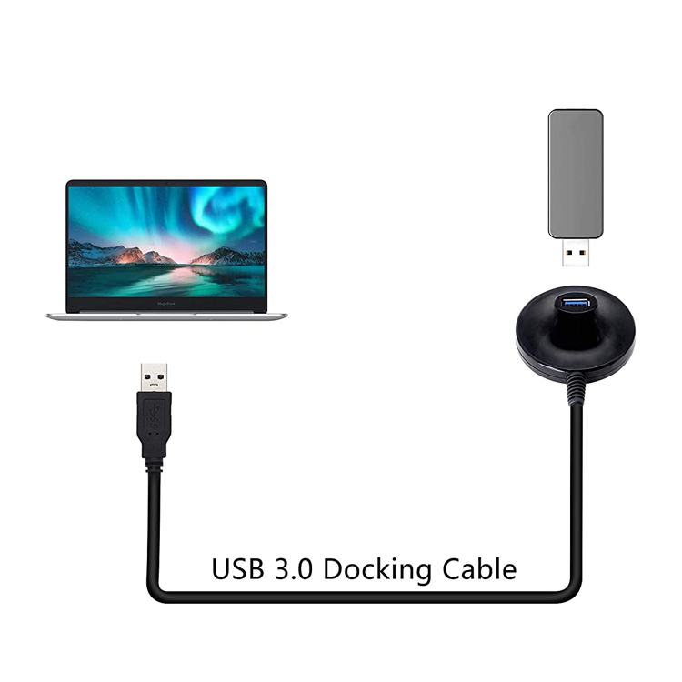 Desktop Male to Female Dock Station Data Charging USB 2.0 3.0 Extension Cable with Base