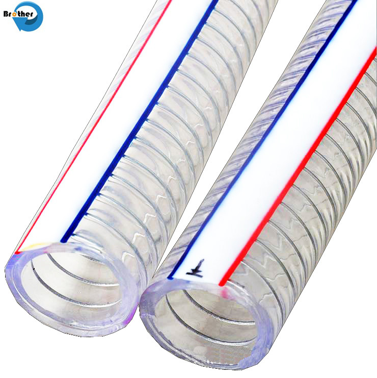 PVC Steel Wire Reinforced Hose for Water Oil Powder Suction Discharge Conveying