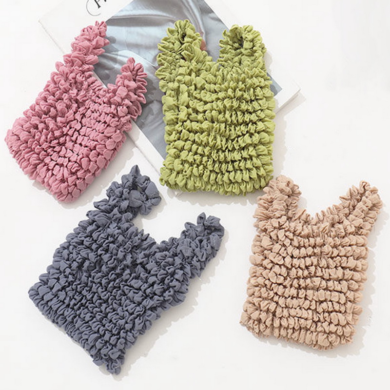 Magic Expansion Fold Pleated Flexible Stretch Mini Bag Large Capacity Bubble Elastic Paddy Portable Shopping Handbag Tote