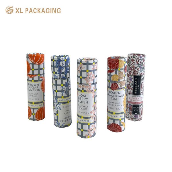 XL Packaging Custom Packaging Box Small Colorful Lip Balm Paper Tube Cosmetic Cylindrical Paper Tube Box Packaging
