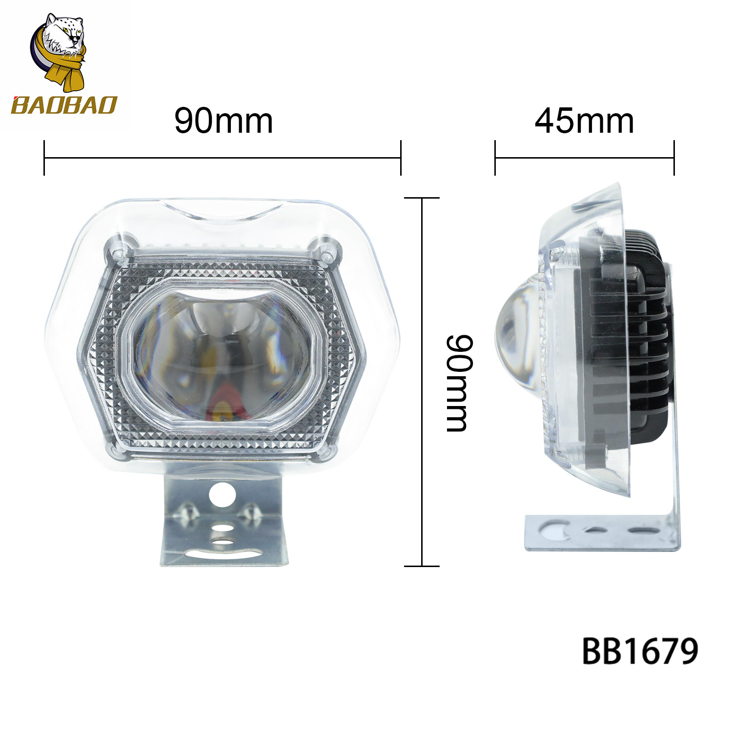 Lucency Casing Mutiple Color Flash Motorcycle LED Spotlight Parts