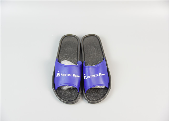 PU Clean Room Anti Static Blank ESD Slipper Black 10X6 ohm 35-48