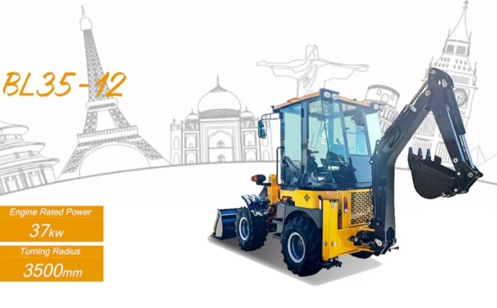 Bl35-12 1.2ton Loader Machine High Quality Agricultural Excavator Backhoe Wheel Loader