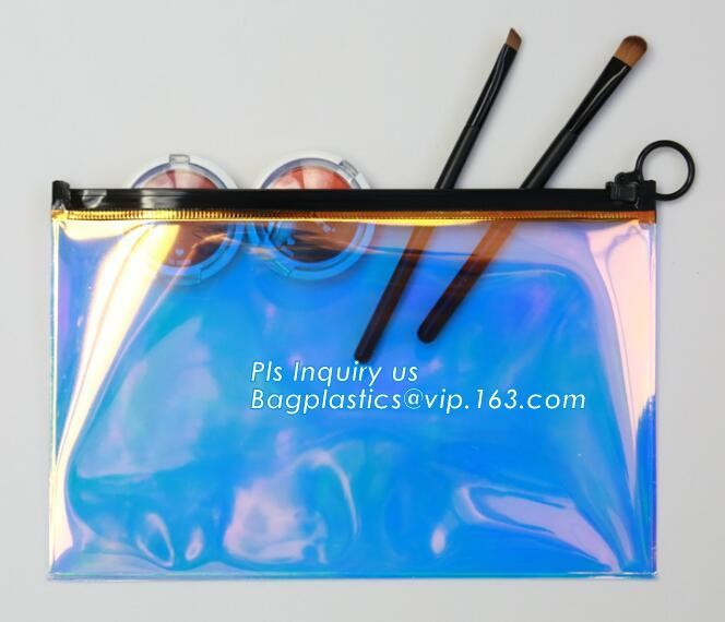 Zip lock frosted plastic slider PVC zipper packing bag for underwear / clothing / cosmetic, slider custom gift cosmetic