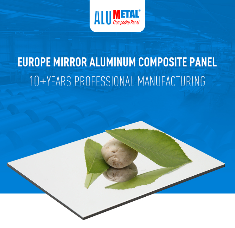 4mm Reflective Aluminium Composite Mirror Sheet 1570mm Alloy 1100