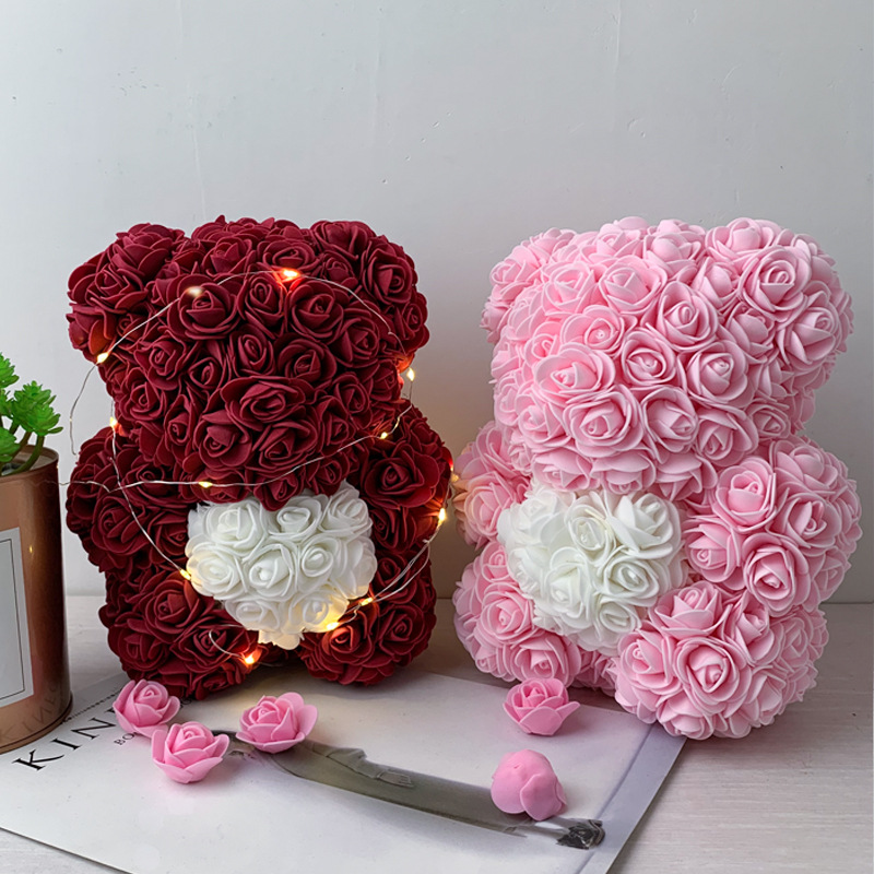 2020-2021 Valentines Day Small Rose Bear 25cm Rose Bear With Heart
