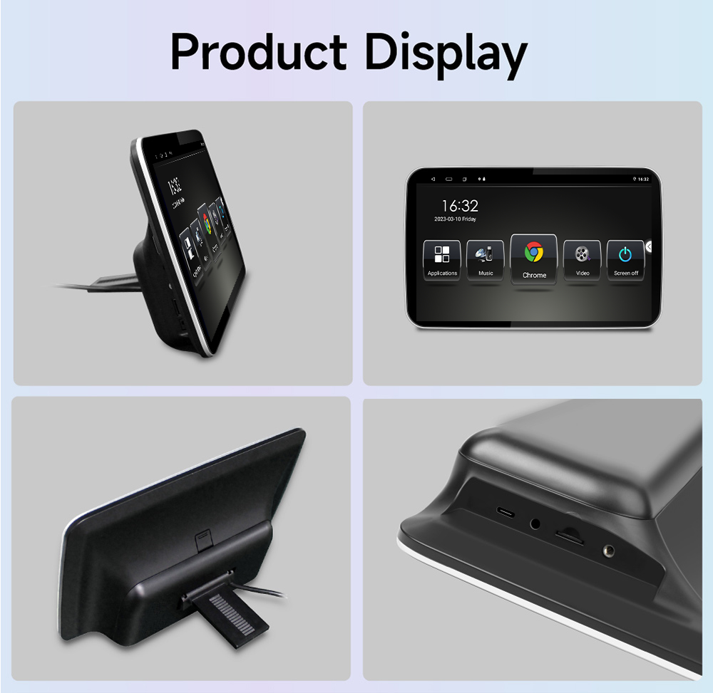 MP3/MP4 Players Combination Headrest Monitor Display IPS Android Tablet for Car Rear Seat