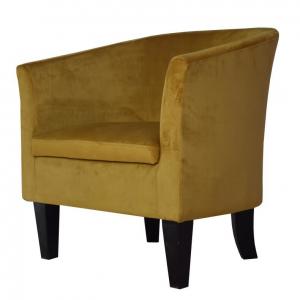 Buy cheap Yellow Velvet Tub Arm Chair Modern Plush For Office Living Room product