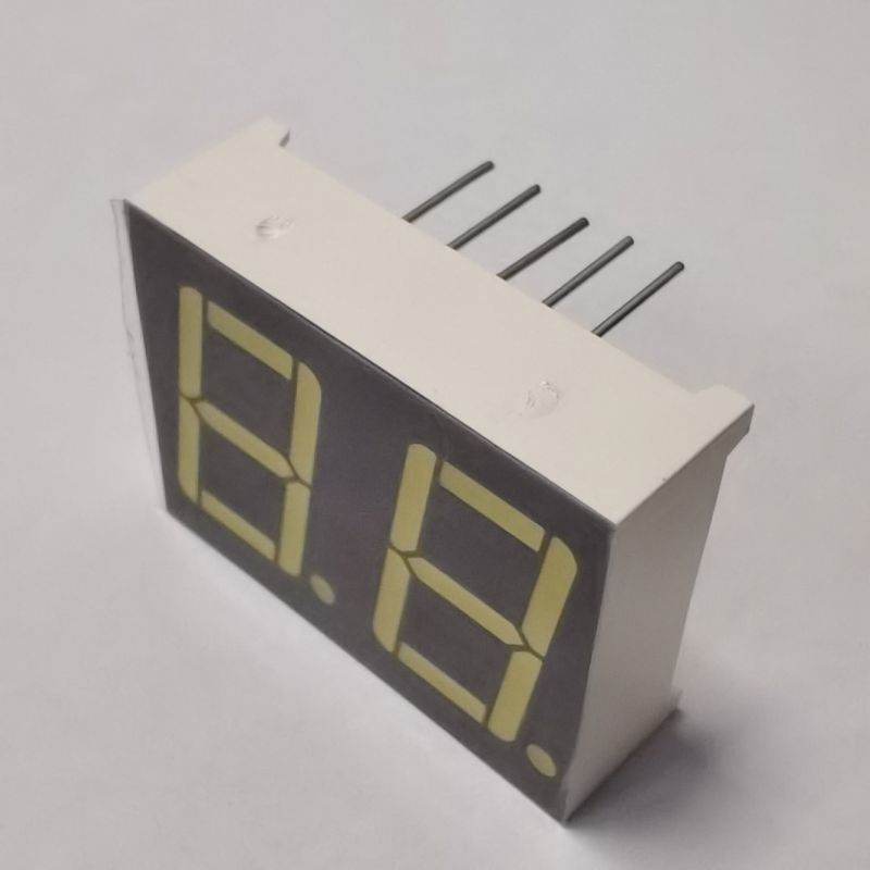 0.56inch Dual Digit Common Cathode 7-Segment LED Display Yellow Green