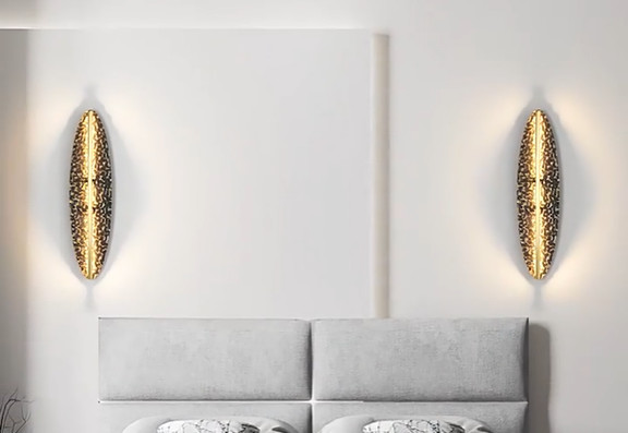 Copper wall lamp living room background wall modern simple bedroom bedside lamp creative personality retro art decoration lamp