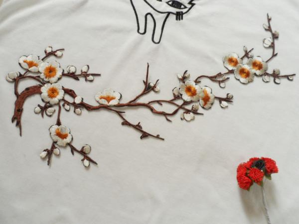 Hot Fix Motif Wintersweet Embroidery Lace Flower